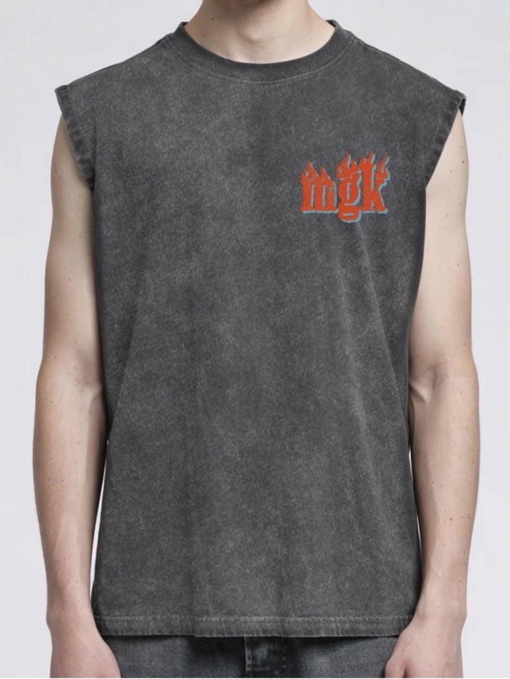 MGK Men's Charcoal Muscle Tank with Logo 3XL
